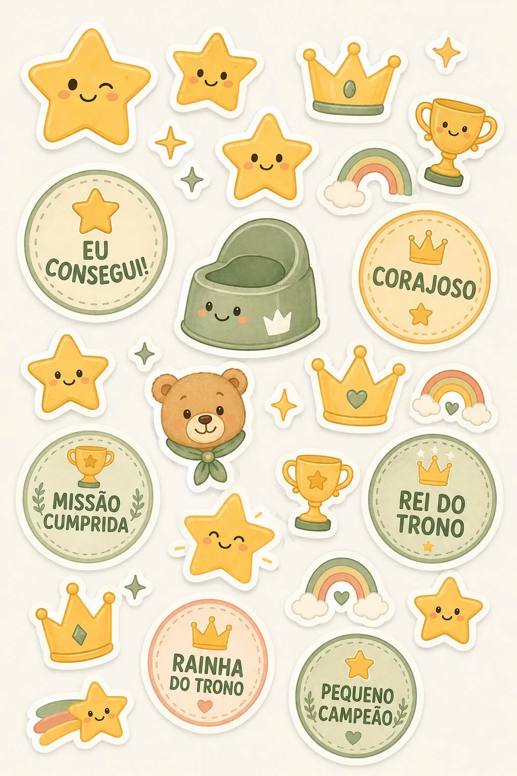 Folha de adesivos de recompensa