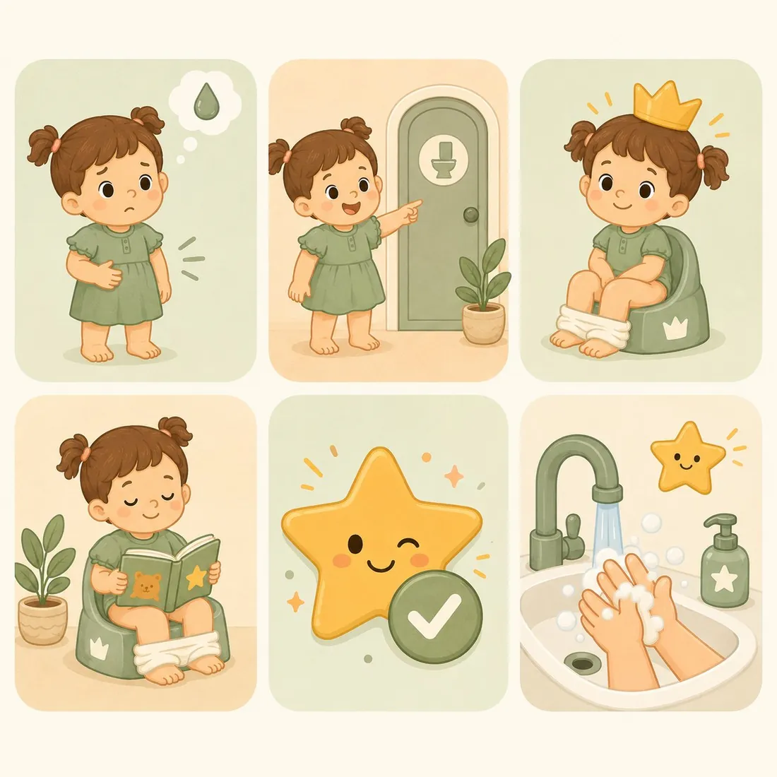 Quadro de Rotina do Cocô — versão menina